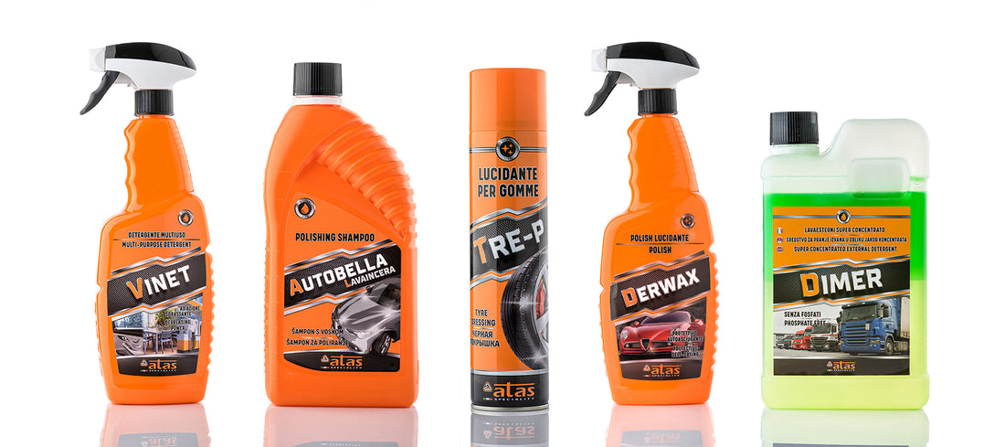 ATAS Premium Car Care Bundle with five Italian detailing products